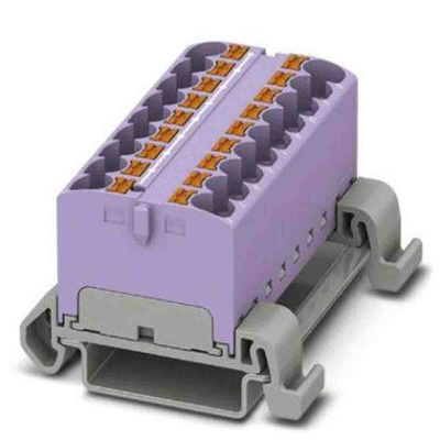 Phoenix Contact Distribution Block, 18 Way, 0.2 → 6mm², 32A, 800 V, Violet