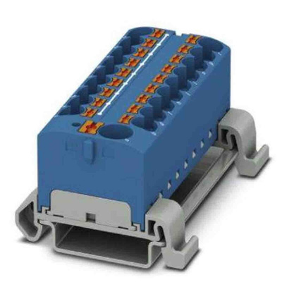 Phoenix Contact Distribution Block, 19 Way, 0.2 → 6mm², 32A, 800 V, Blue