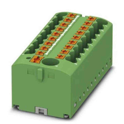 Phoenix Contact Distribution Block, 19 Way, 0.14 → 4mm², 24A, 450 V, Green