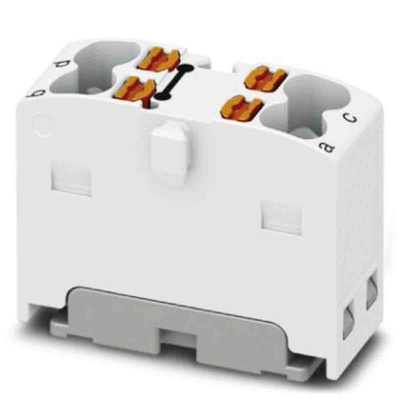 Phoenix Contact Distribution Block, 4 Way, 2.5mm², 17.5A, 450 V, White