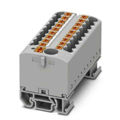 Phoenix Contact Distribution Block, 19 Way, 4mm², 24A, 690 V, Grey