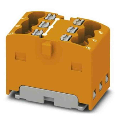 Phoenix Contact Distribution Block, 6 Way, 2.5mm², 17.5A, 450 V, Orange