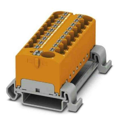 Phoenix Contact Distribution Block, 19 Way, 0.2 → 6mm², 32A, 800 V, Orange