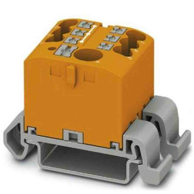 Phoenix Contact Distribution Block, 7 Way, 4mm², 24A, 690 V, Orange