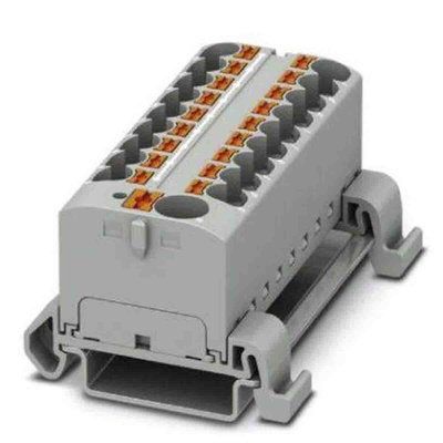 Phoenix Contact Distribution Block, 19 Way, 0.2 → 6mm², 32A, 800 V, Grey