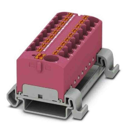 Phoenix Contact Distribution Block, 19 Way, 0.2 → 6mm², 32A, 800 V, Pink