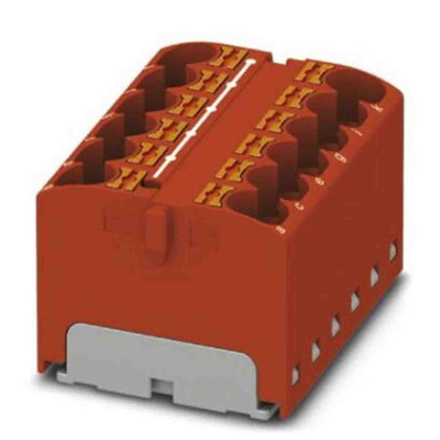 Phoenix Contact Distribution Block, 12 Way, 0.2 → 6mm², 32A, 450 V, Red