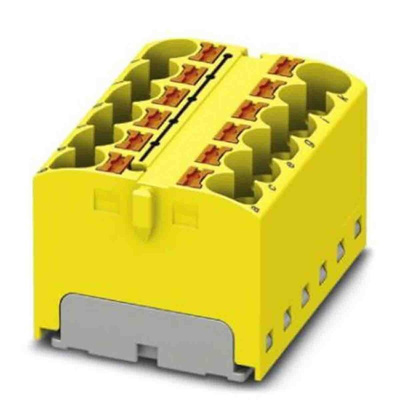 Phoenix Contact Distribution Block, 12 Way, 0.2 → 6mm², 32A, 450 V, Yellow