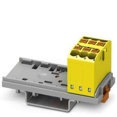 Phoenix Contact Distribution Block, 6 Way, 4mm², 24A, 690 V, Yellow