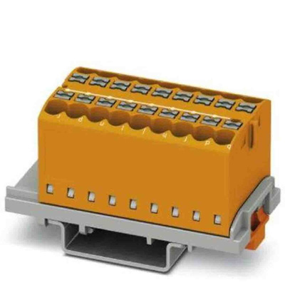 Phoenix Contact Distribution Block, 18 Way, 4mm², 24A, 690 V, Orange