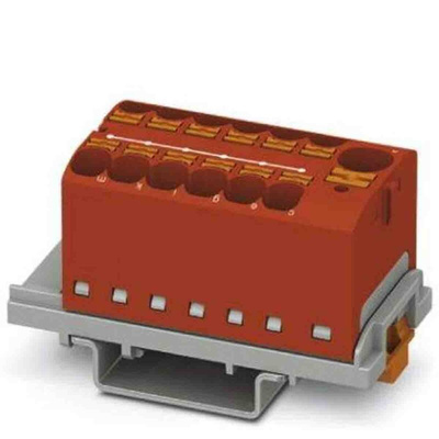 Phoenix Contact Distribution Block, 13 Way, 0.2 → 6mm², 32A, 800 V, Red