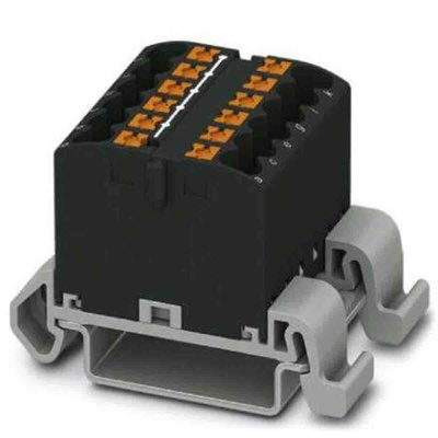 Phoenix Contact Distribution Block, 12 Way, 4mm², 24A, 690 V, Black