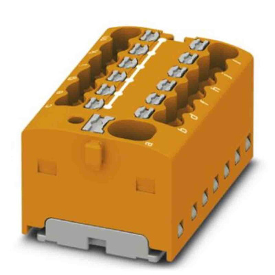 Phoenix Contact Distribution Block, 13 Way, 2.5mm², 17.5A, 450 V, Orange