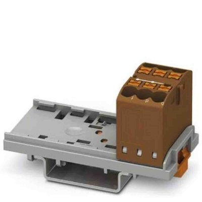 Phoenix Contact Distribution Block, 6 Way, 4mm², 24A, 690 V, Brown