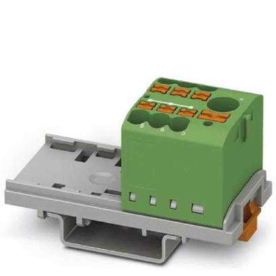 Phoenix Contact Distribution Block, 7 Way, 4mm², 24A, 690 V, Green