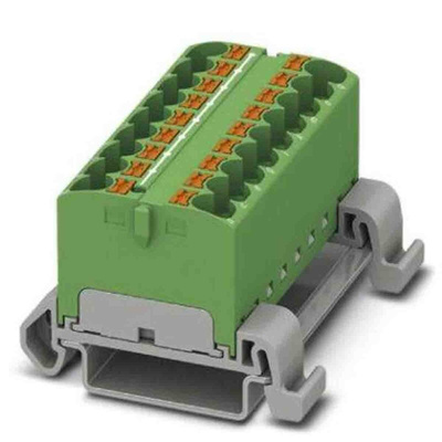 Phoenix Contact Distribution Block, 18 Way, 0.2 → 6mm², 32A, 800 V, Green