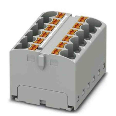 Phoenix Contact Distribution Block, 12 Way, 6mm², 32A, 450 V, Grey