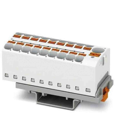 Phoenix Contact Distribution Block, 19 Way, 0.2 → 6mm², 32A, 800 V, White