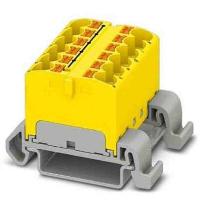 Phoenix Contact Distribution Block, 12 Way, 0.2 → 6mm², 32A, 800 V, Yellow