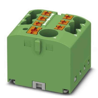 Phoenix Contact Distribution Block, 7 Way, 0.14 → 4mm², 24A, 450 V, Green