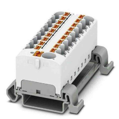 Phoenix Contact Distribution Block, 19 Way, 0.2 → 6mm², 32A, 800 V, White
