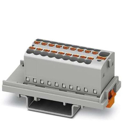 Phoenix Contact Distribution Block, 19 Way, 2.5mm², 17.5A, 500 V, Grey