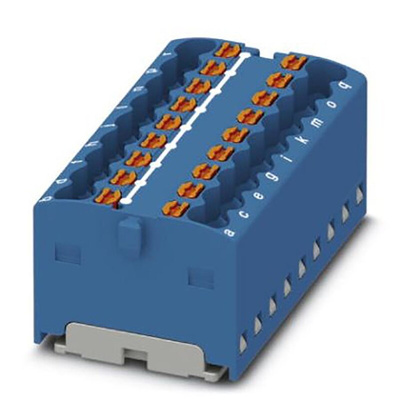 Phoenix Contact Distribution Block, 18 Way, 2.5mm², 17.5A, 450 V, Blue