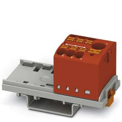 Phoenix Contact Distribution Block, 7 Way, 4mm², 24A, 690 V, Red