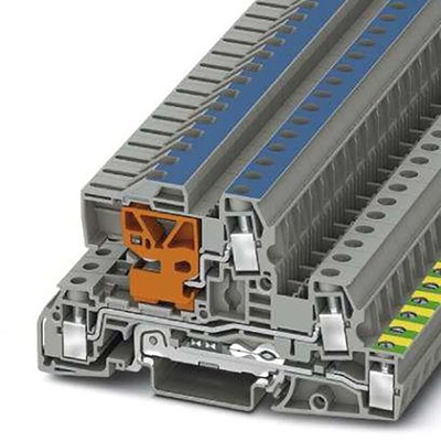 Phoenix Contact 4-Way DIN Rail Earth Terminal Block, 0.2 - 10mm², 24 -  8 AWG Wire, Screw