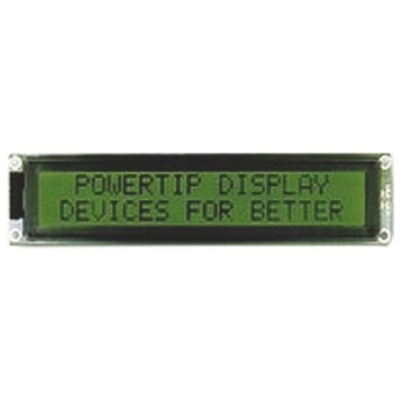 Powertip PC2002LRS-B Alphanumeric LCD Display, 2 Rows by 20 Characters, Transflective