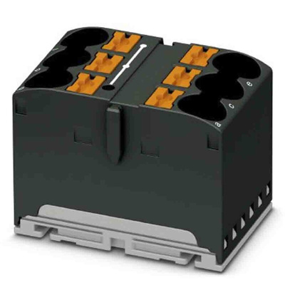 Phoenix Contact Distribution Block, 6 Way, 57A, 450 V, Black