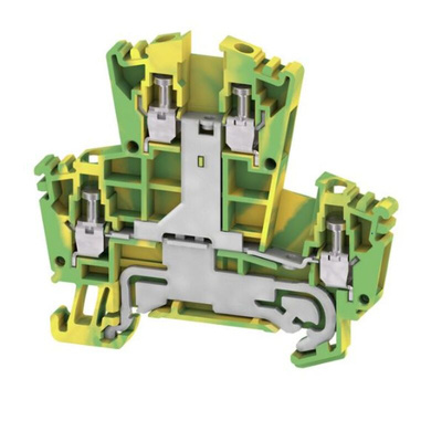 Weidmuller 4-Way WDK 2.5PE Double Deck Earth Terminal Block, 1.5 → 150mm², 26 → 12 AWG Wire, Screw Down,
