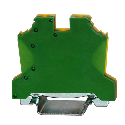 RS PRO 1-Way DIN Rail Earth Terminal Block, 0.5 → 6mm², 22 → 8 AWG Wire, Cage Clamp