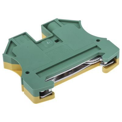 Weidmuller 2-Way WPE 10 Earth Terminal Block, 10mm², 16 → 6 AWG Wire, Screw Down, Wemid Housing, ATEX