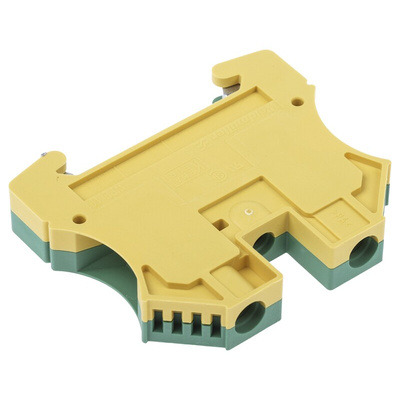 Weidmuller 2-Way WPE 10 Earth Terminal Block, 10mm², 16 → 6 AWG Wire, Screw Down, Wemid Housing, ATEX