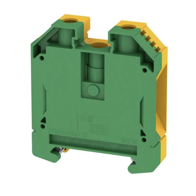 Weidmuller 2-Way WPE 35 Earth Terminal Block, 35mm², 12 → 2 AWG Wire, Screw Down, Wemid Housing, ATEX