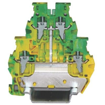 RS PRO 1-Way DIN Rail Earth Terminal Block, 4mm², 24 → 10 AWG Wire, Clamp, PA 66 Housing