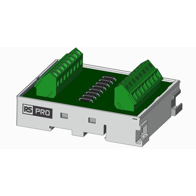 RS PRO 8-Contact Female Interface Module, Screw Terminal Connector, DIN Rail Mount, 0.25A