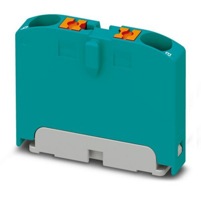Phoenix Contact Distribution Block, 2 Way, 2.5mm², 24A, 450 V, Turquoise