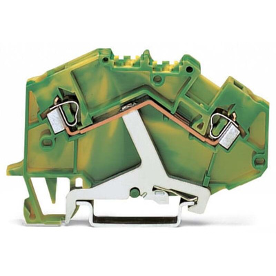 Wago 2-Way DIN Rail Earth Terminal Block, 2.5mm², 14 AWG Wire, Cage Clamp, Polyamide Housing, Ex