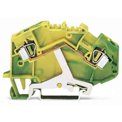 Wago 2-Way DIN Rail Earth Terminal Block, 4mm², 12 AWG Wire, Cage Clamp, Polyamide Housing