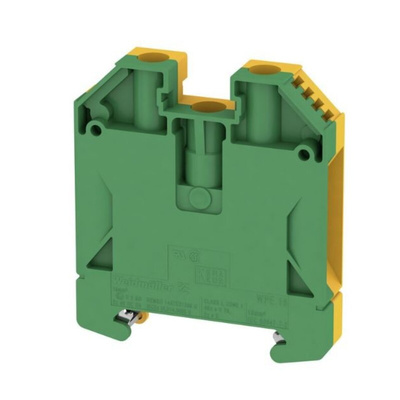 Weidmuller 2-Way WPE 16 Earth Terminal Block, 16mm², 14 → 6 AWG Wire, Screw Down, Wemid Housing, ATEX
