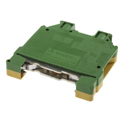 RS PRO 2-Way Earth Terminal Block, 10mm², 16 → 6 AWG Wire, Screw Down, Nylon Housing
