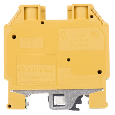 RS PRO 2-Way Earth Terminal Block, 16mm², 14 → 4 AWG Wire, Screw Down, Nylon Housing