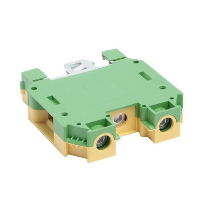 RS PRO 2-Way Earth Terminal Block, 35mm², 10 → 2 AWG Wire, Screw Down, Nylon Housing