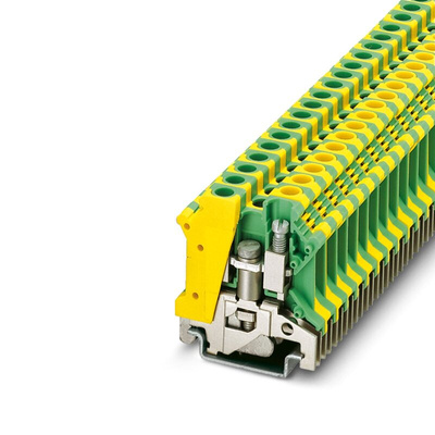 Phoenix Contact 2-Way USLKG 6 N Earth Terminal Block, 24 → 8 AWG Wire, Screw Down, Polyamide Housing, ATEX