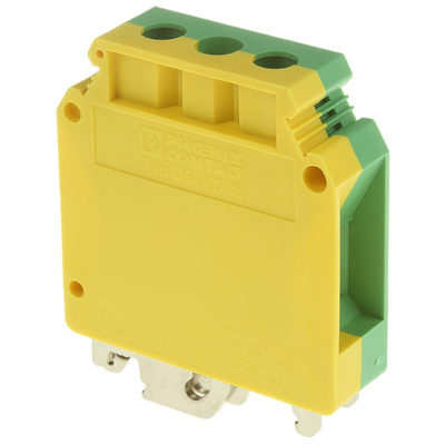 Phoenix Contact 2-Way USLKG 35 Earth Terminal Block, 18 → 0 AWG Wire, Screw Down, Polyamide Housing, ATEX