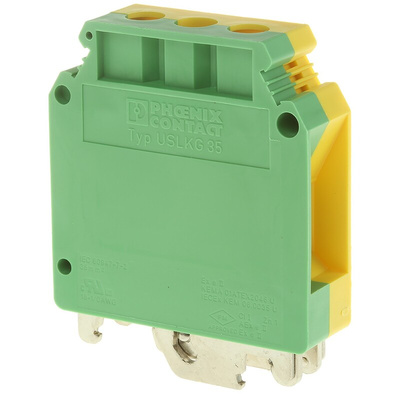 Phoenix Contact 2-Way USLKG 35 Earth Terminal Block, 18 → 0 AWG Wire, Screw Down, Polyamide Housing, ATEX