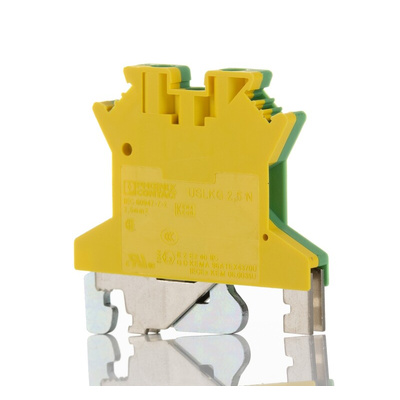 Phoenix Contact 2-Way DIN Rail Earth Modular Terminal Block, 0.2 → 4mm², 24 → 12 AWG Wire, Screw Down,
