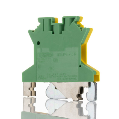 Phoenix Contact 2-Way DIN Rail Earth Modular Terminal Block, 0.2 → 4mm², 24 → 12 AWG Wire, Screw Down,